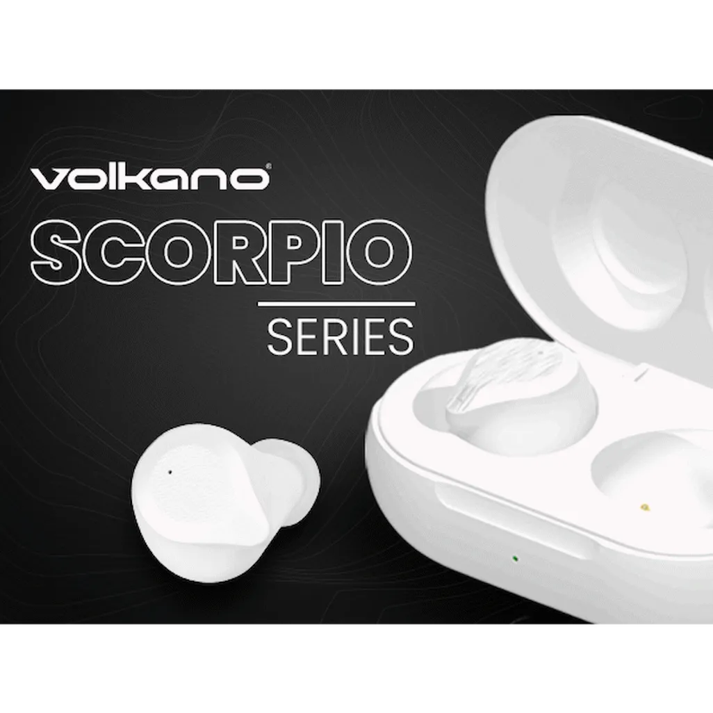 Volkano Scorpio Series True Wireless Earphones - White