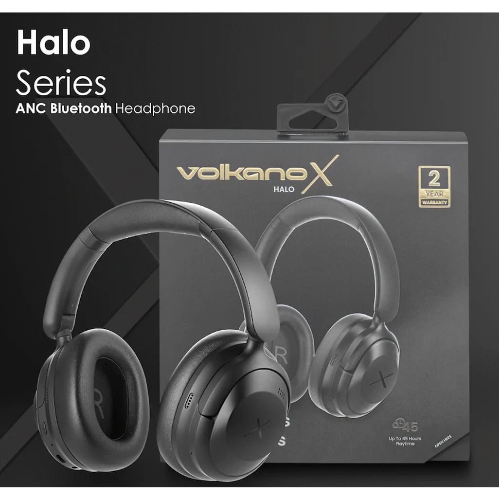 VolkanoX Halo ANC Bluetooth Headphone - Black