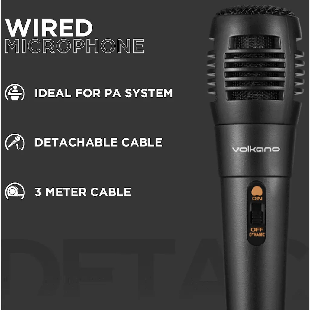 Volkano Vocal Series ABS Wired Microphone - Black