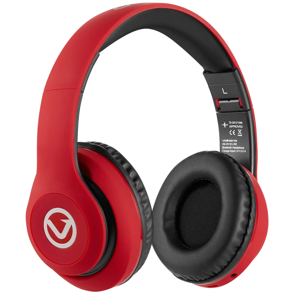 Volkano Impulse Series Bluetooth Headphones - Red