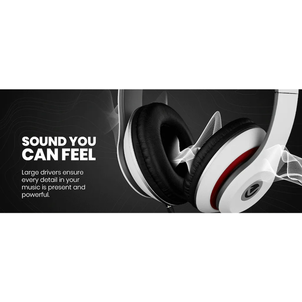 Volkano Falcon Series Headphones with Microphone - White