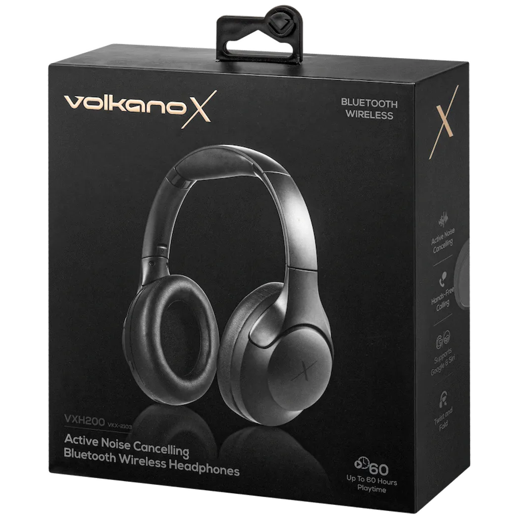 VolkanoX VXH200 Bluetooth Headphones with ANC - Black