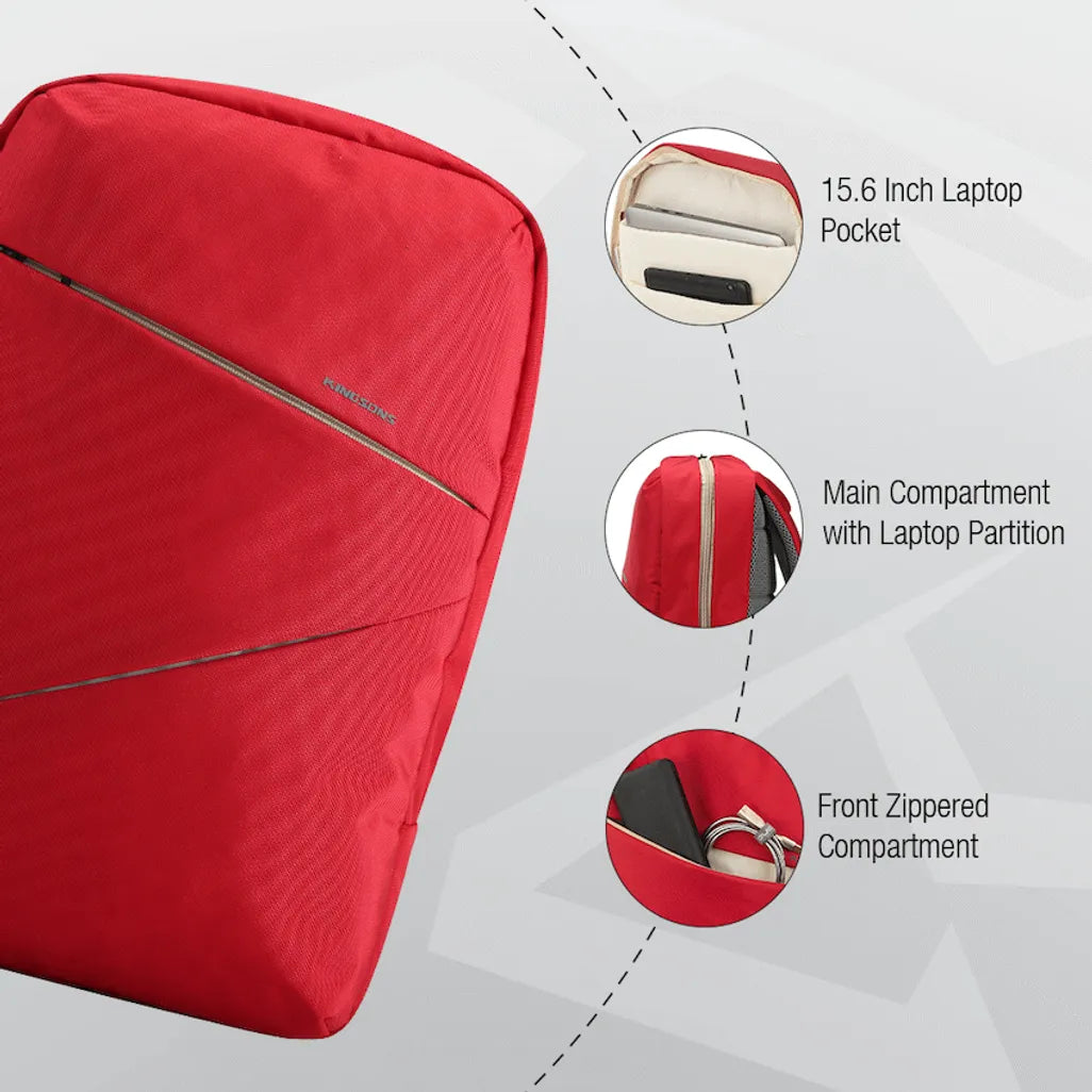 Kingsons Arrow Series Laptop Backpack Red