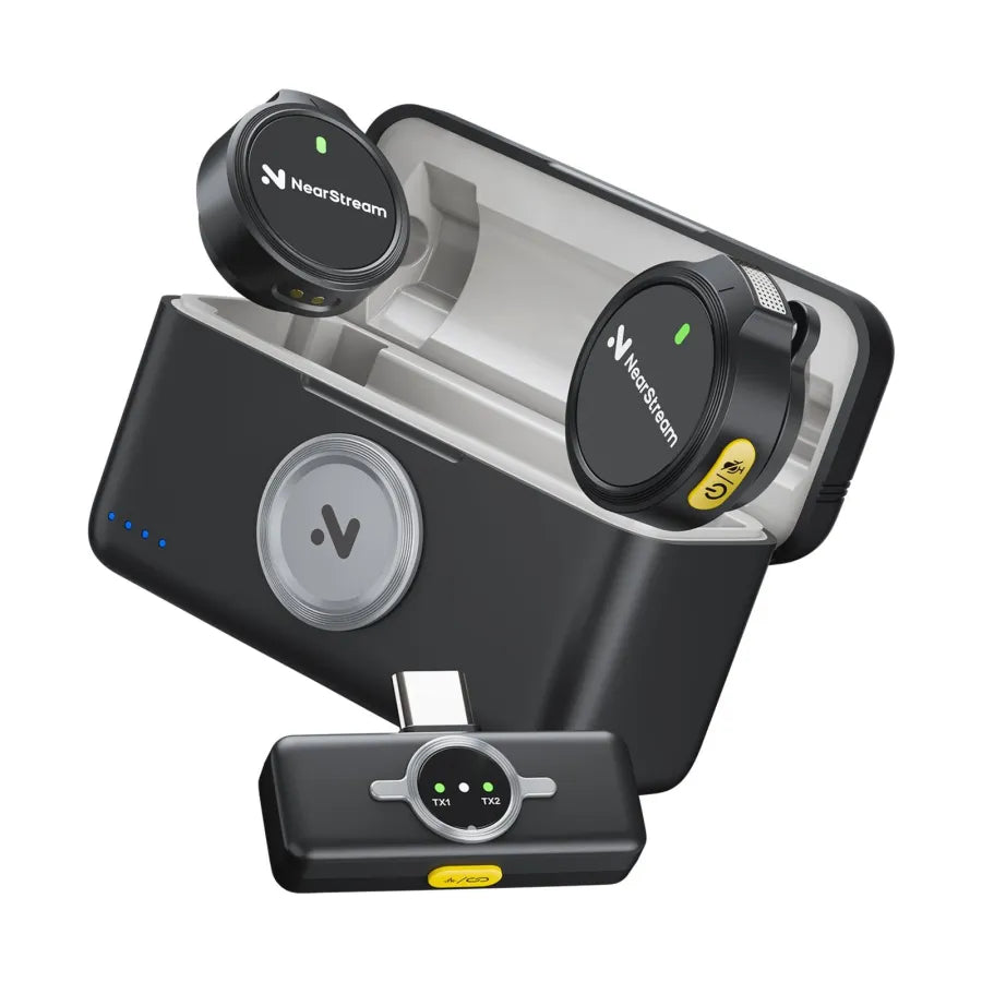 NearStream AWM25T: AI Noise-Canceling Lavalier Wireless Microphone Kit - iDesign Communications