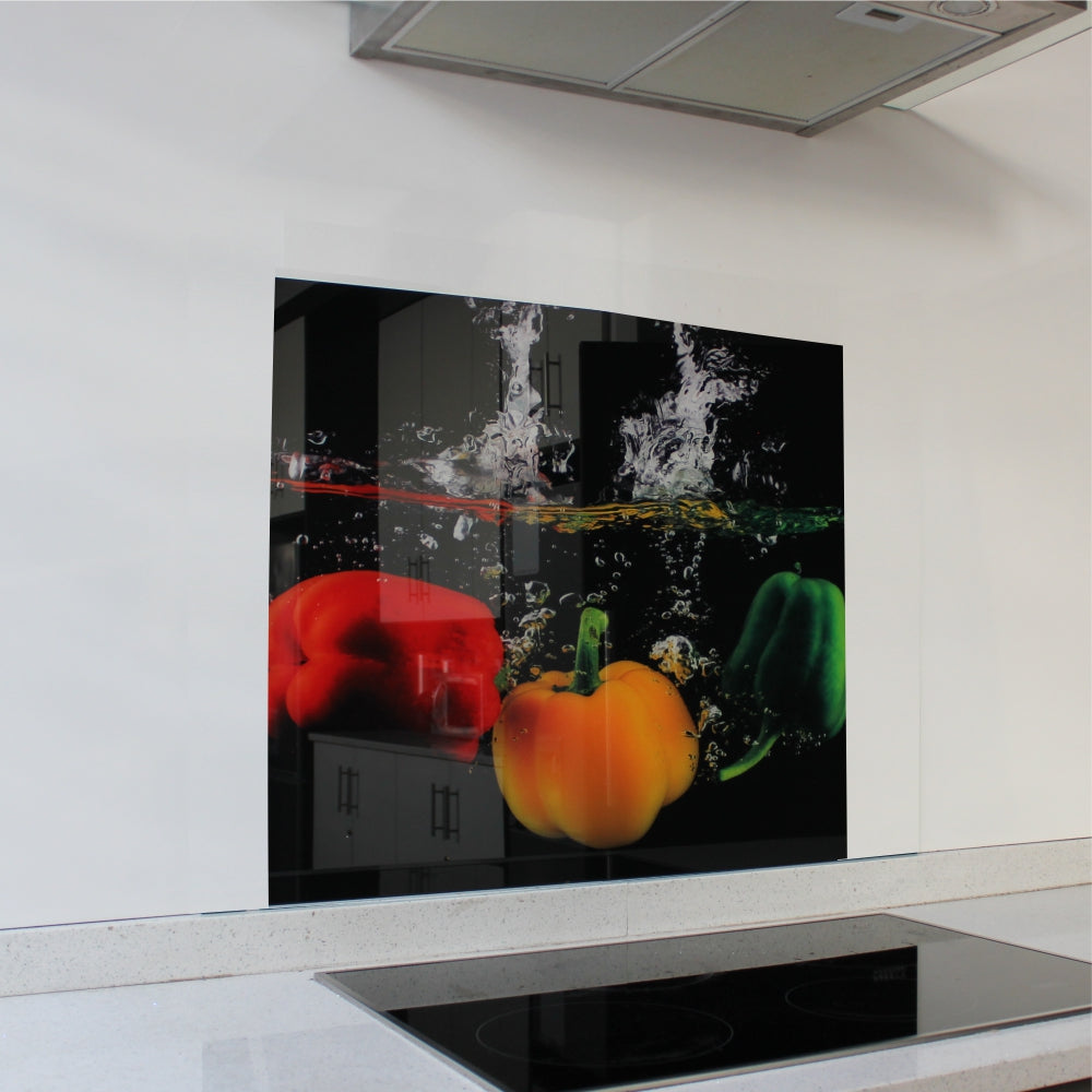 Decorative Glass Wall Tile (598 x 650 x 6mm) Peppers