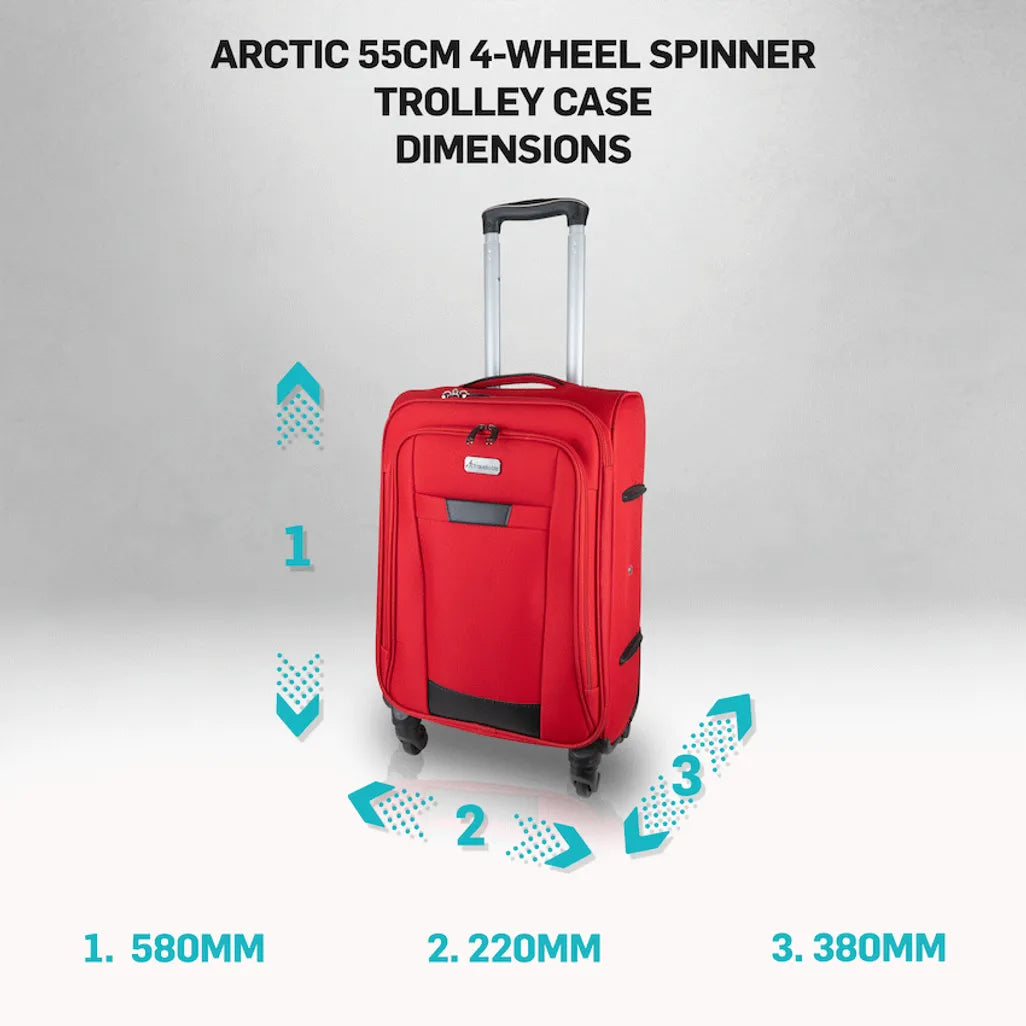 Travelwize Arctic 55cm 4-Wheel Spinner Trolley Case - Red