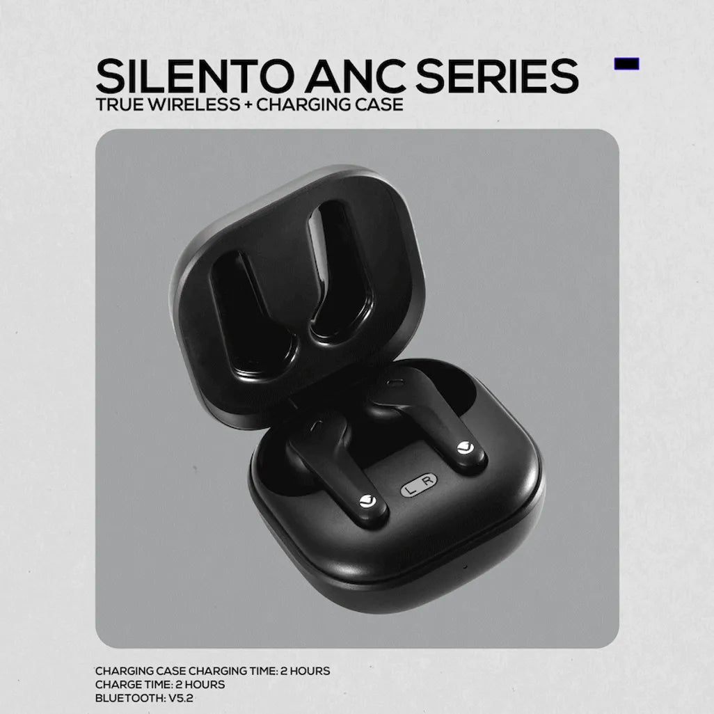 Volkano Silento ANC Series True Wireless + Charging Case - Black