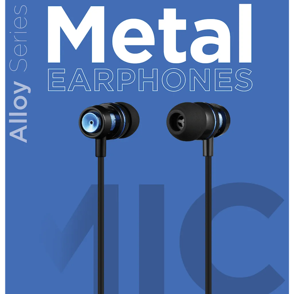 Volkano Alloy Series Metal Earphone - Blue