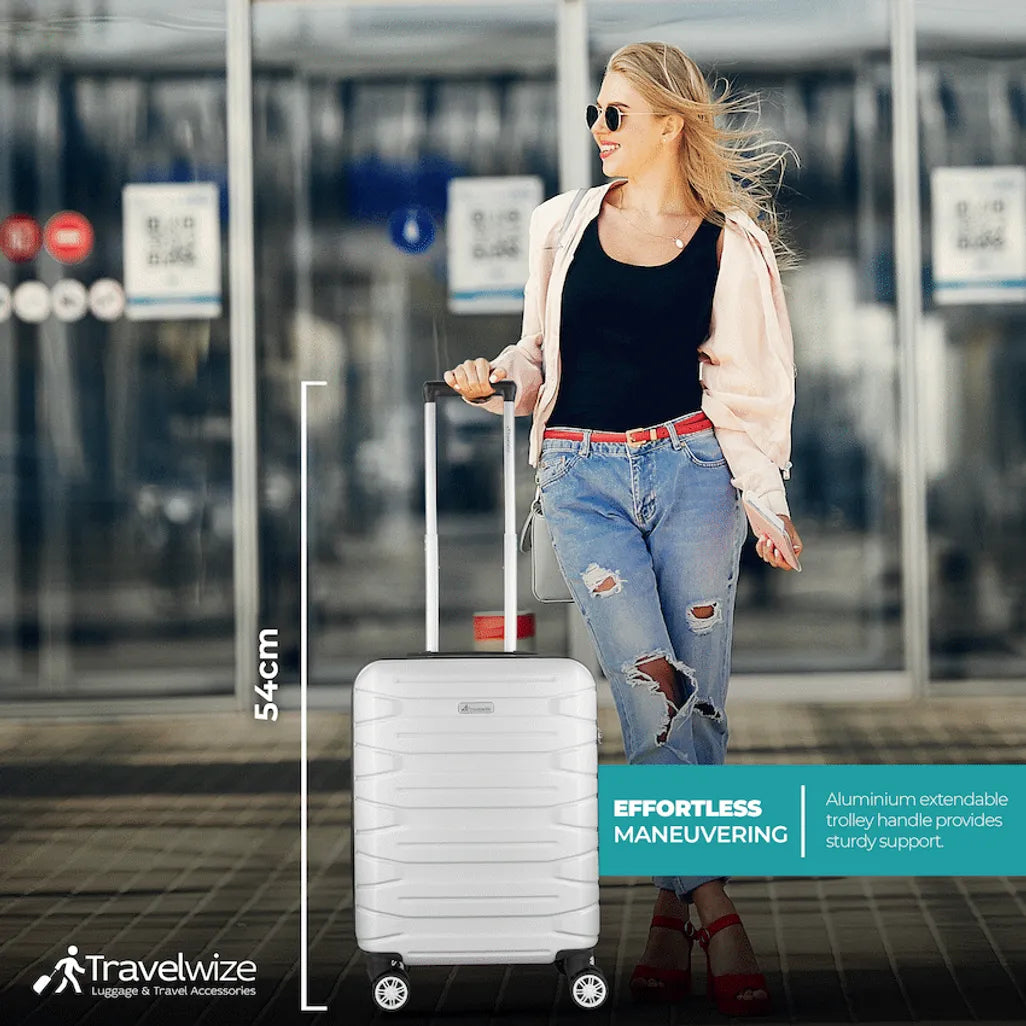 Travelwize Cabana ABS 4-Wheel Spinner 55cm Luggage - Platinum