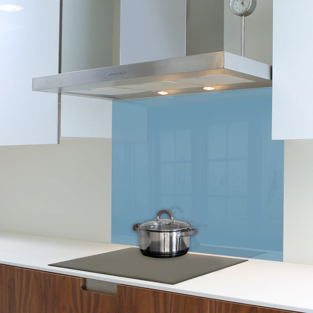 Decorative Glass Wall Tile (898 X 700 X 6mm) Pastel Blue