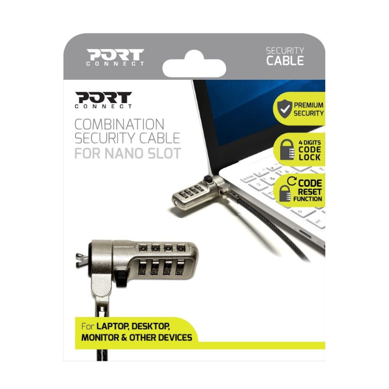 Port Connect Nano Slot Security Combination Cable