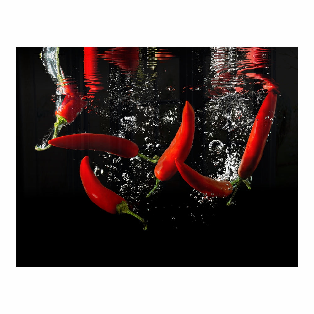 Decorative Glass Wall Tile (898 X 700 X 6mm) Chilli
