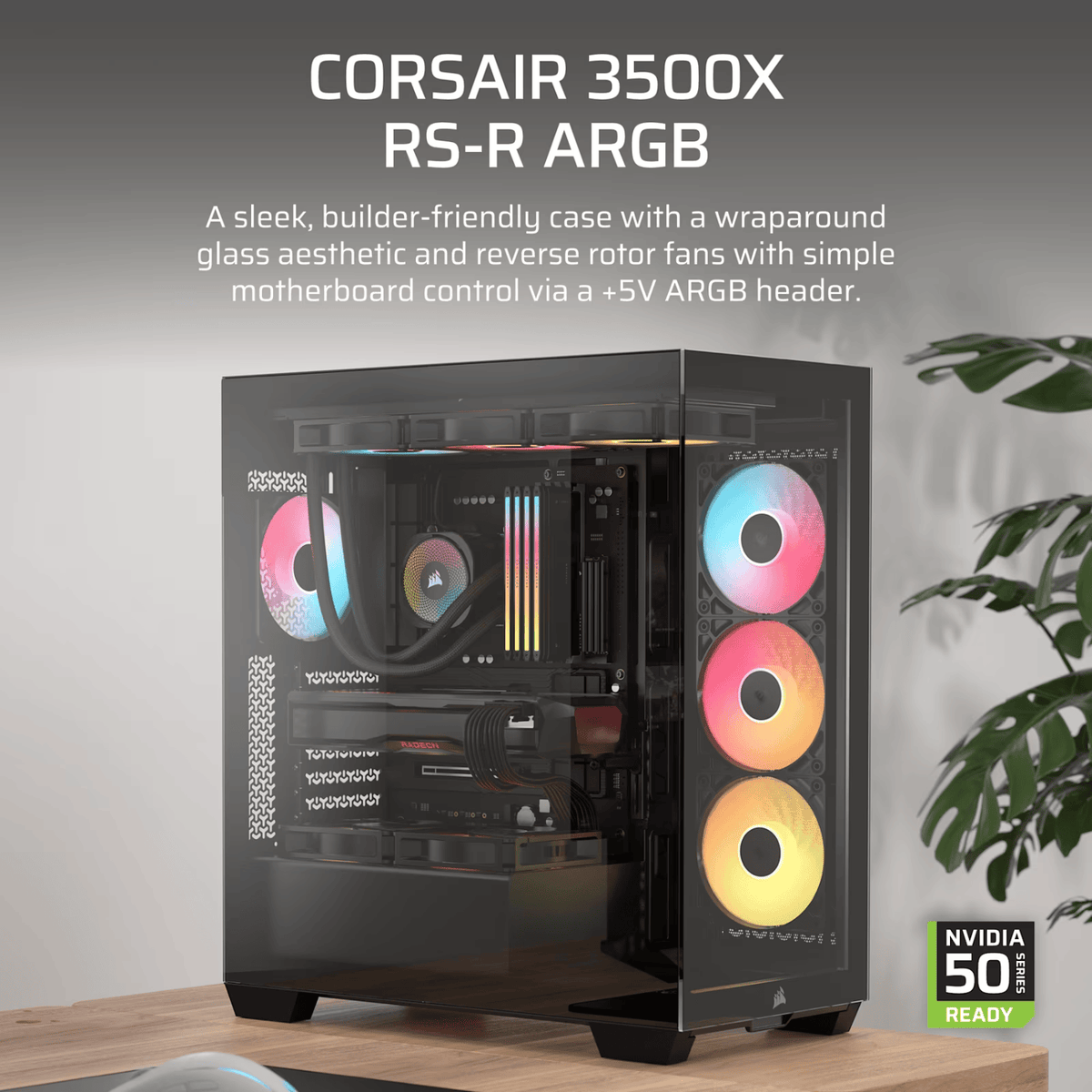 Corsair 3500X RS-R ARGB Mid-Tower PC Case - Black