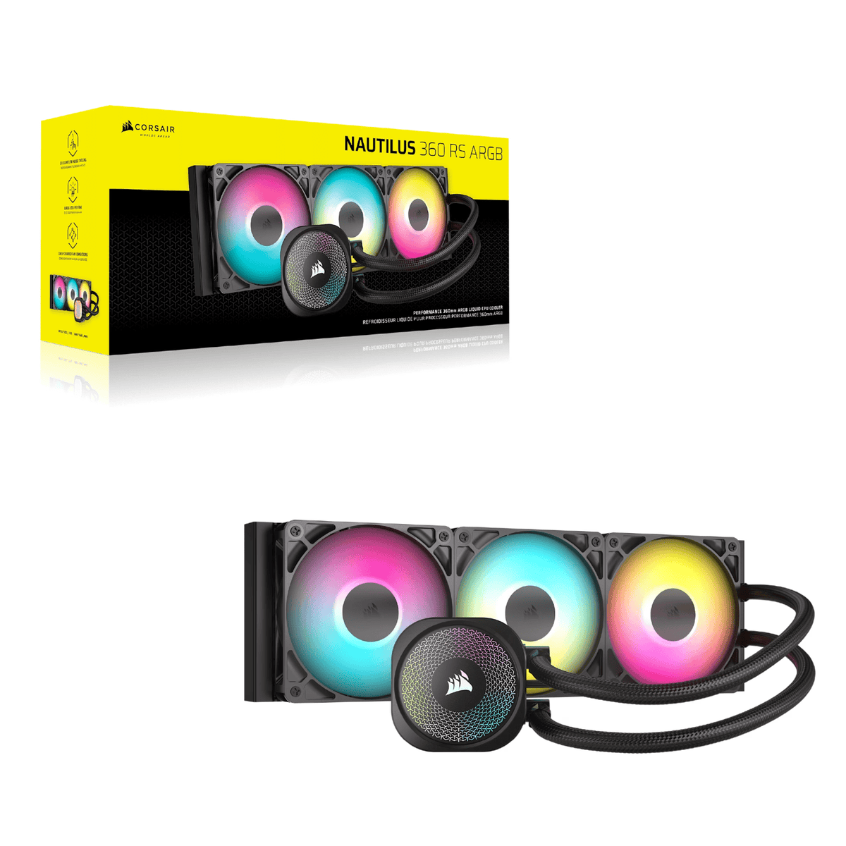 Corsair NAUTILUS 360 RS ARGB Liquid CPU Cooler - Black