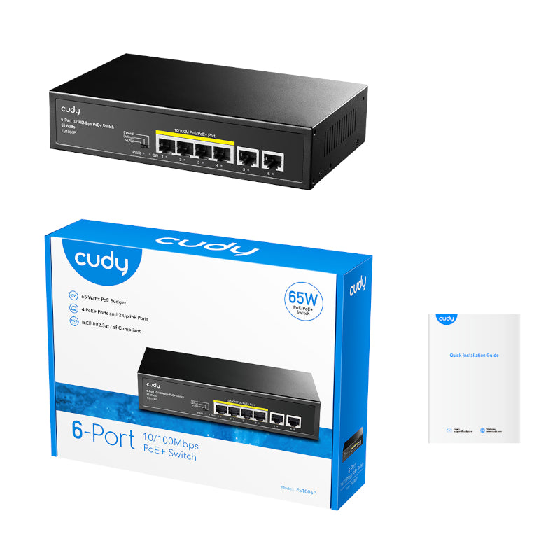 Cudy 6-Port Ethernet Unmanaged Switch - 4 Ports POE