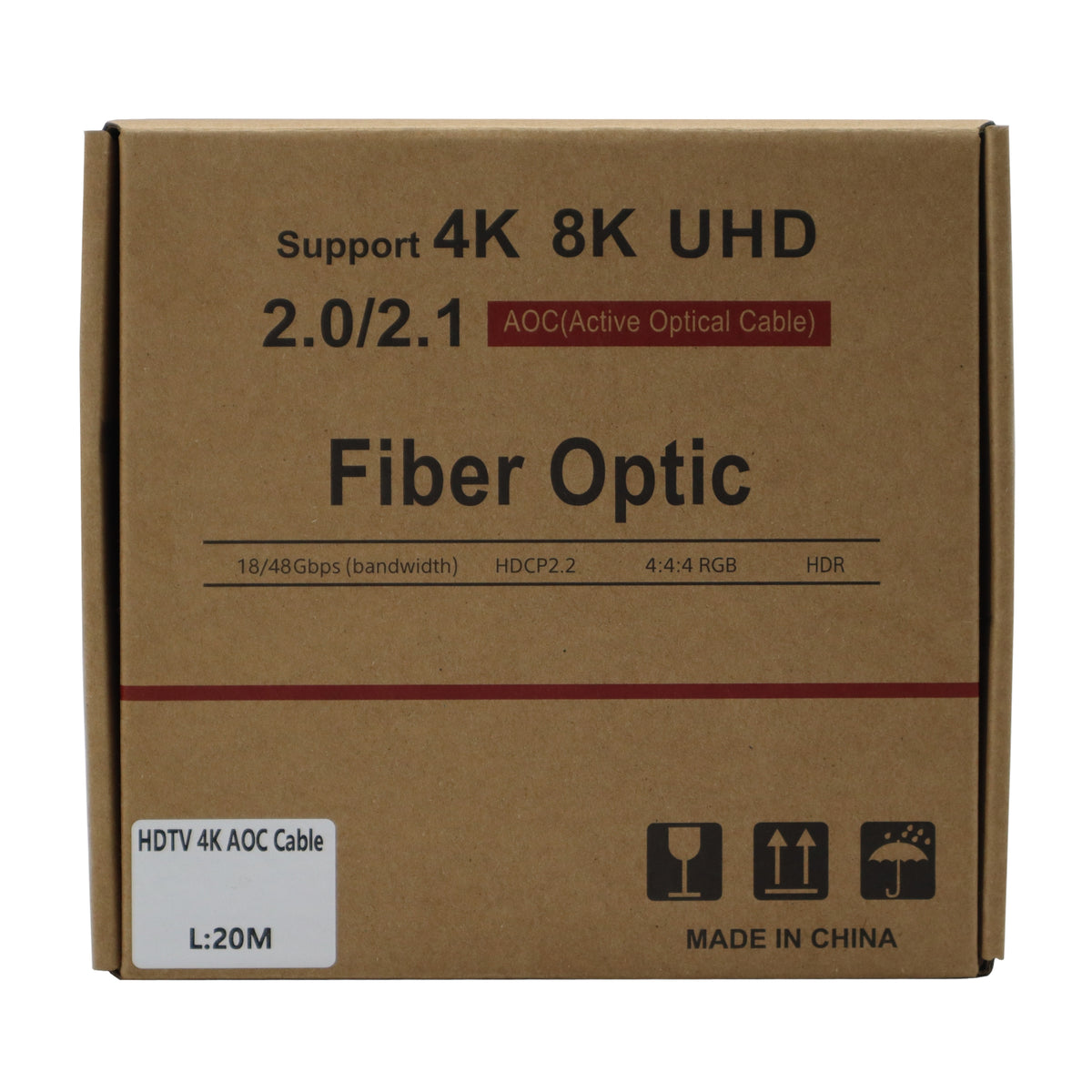 GIZZU 4K Active fibre Optic HDMI Cable 20m