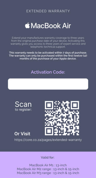 Extended Warranty: MacBook Air 13β & 15" - iDesign Communications