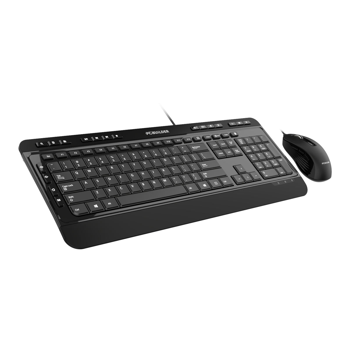 PCBuilder ALPHA Silent Wired Keyboard and Mouse Combo