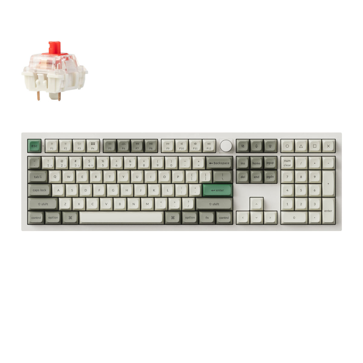 Keychron Q6 Max QMK/VIA Wireless Custom Mechanical Keyboard KSA Gateron Red Jupiter Switches - Shell White