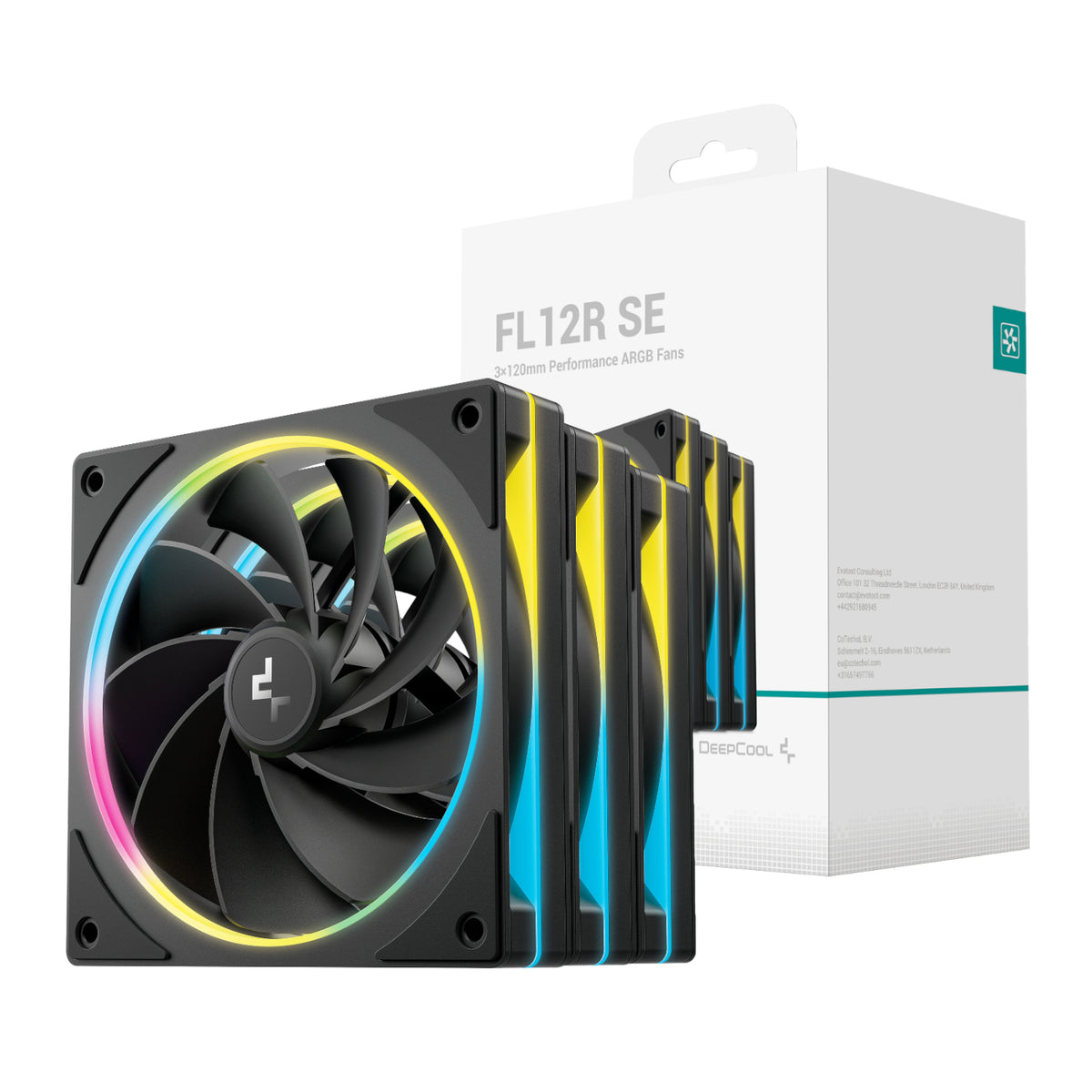 DeepCool FL12R SE 3-in-1 ARGB 120mm PWM 3 Fan Pack - Black