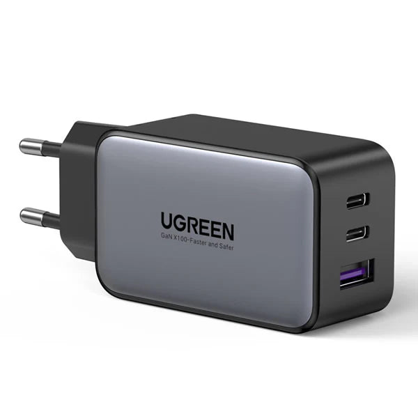 UGREEN 3 PORT GAN 65W PD WALL CHARGER-BLACK