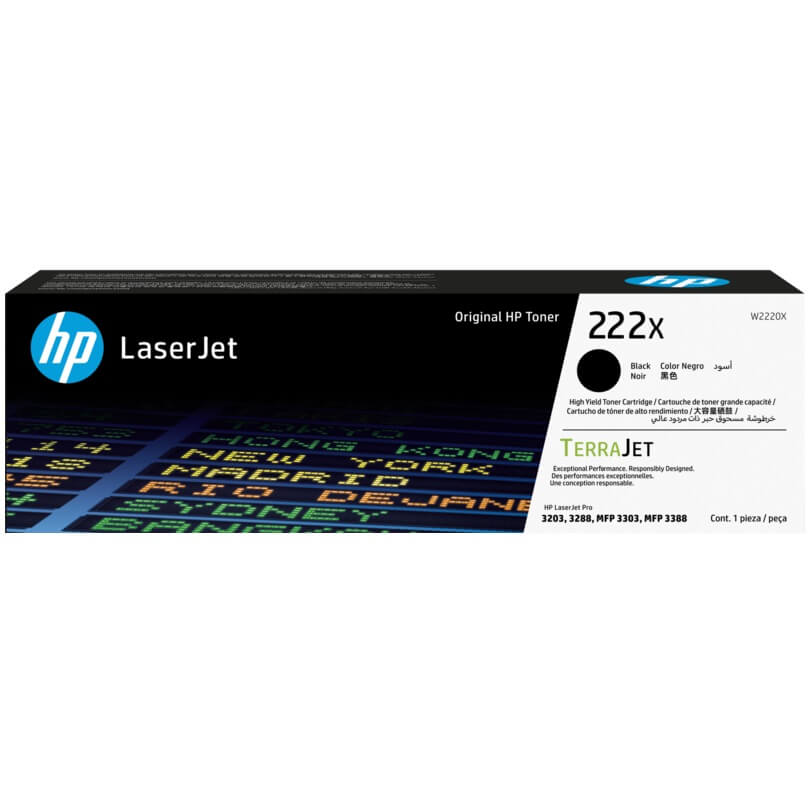 HP 222X HIGH YIELD BLACK ORIGINAL LASERJET TONER CARTRIDGE