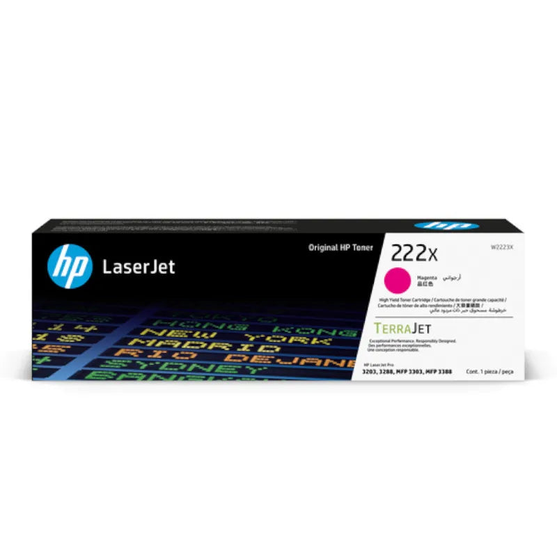 HP 222X HIGH YIELD MAGENTA ORIGINAL LASERJET TONER CARTRIDGE