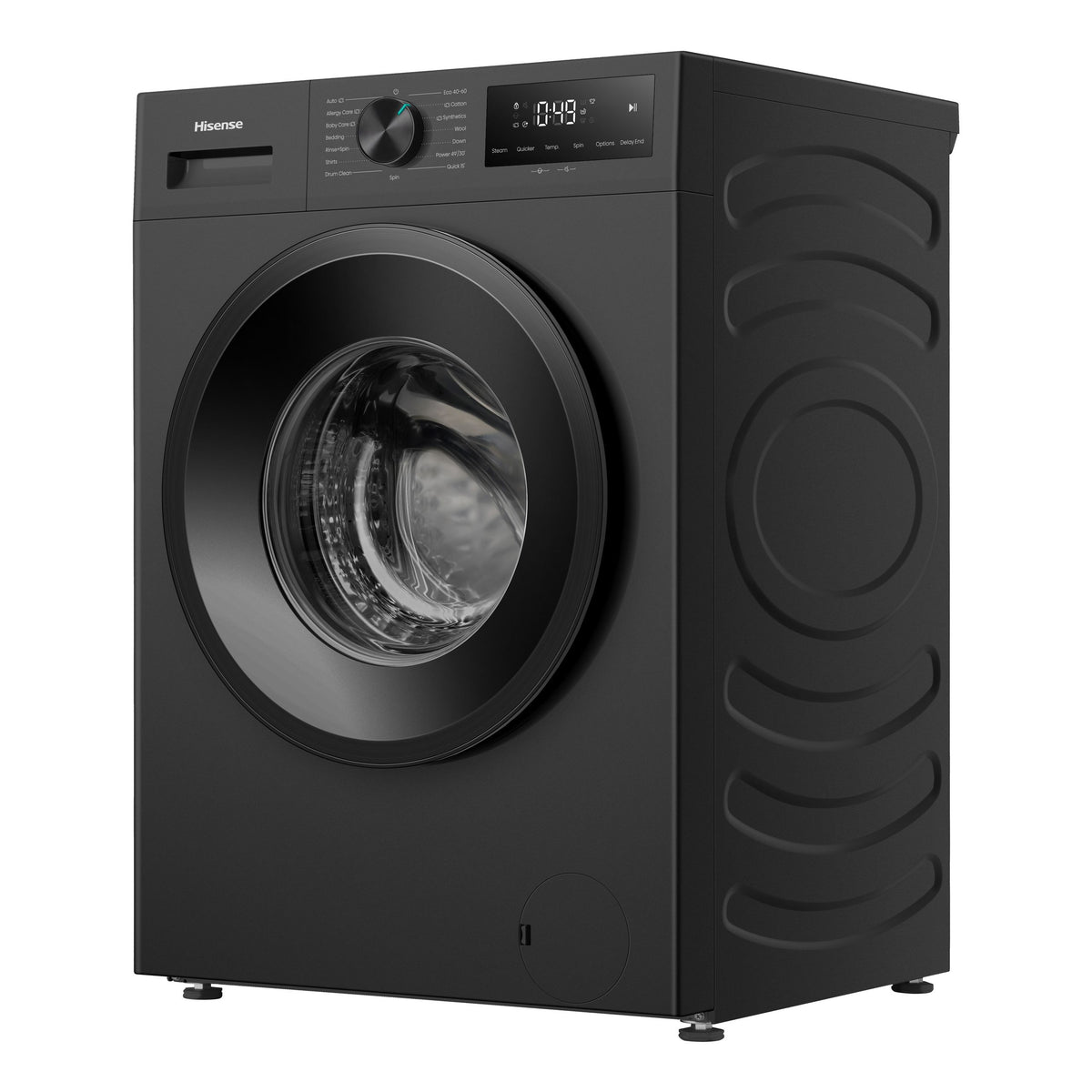 The WD1I9042BK is a Hisense 9kg front-loader washer-dryer combo finished in black