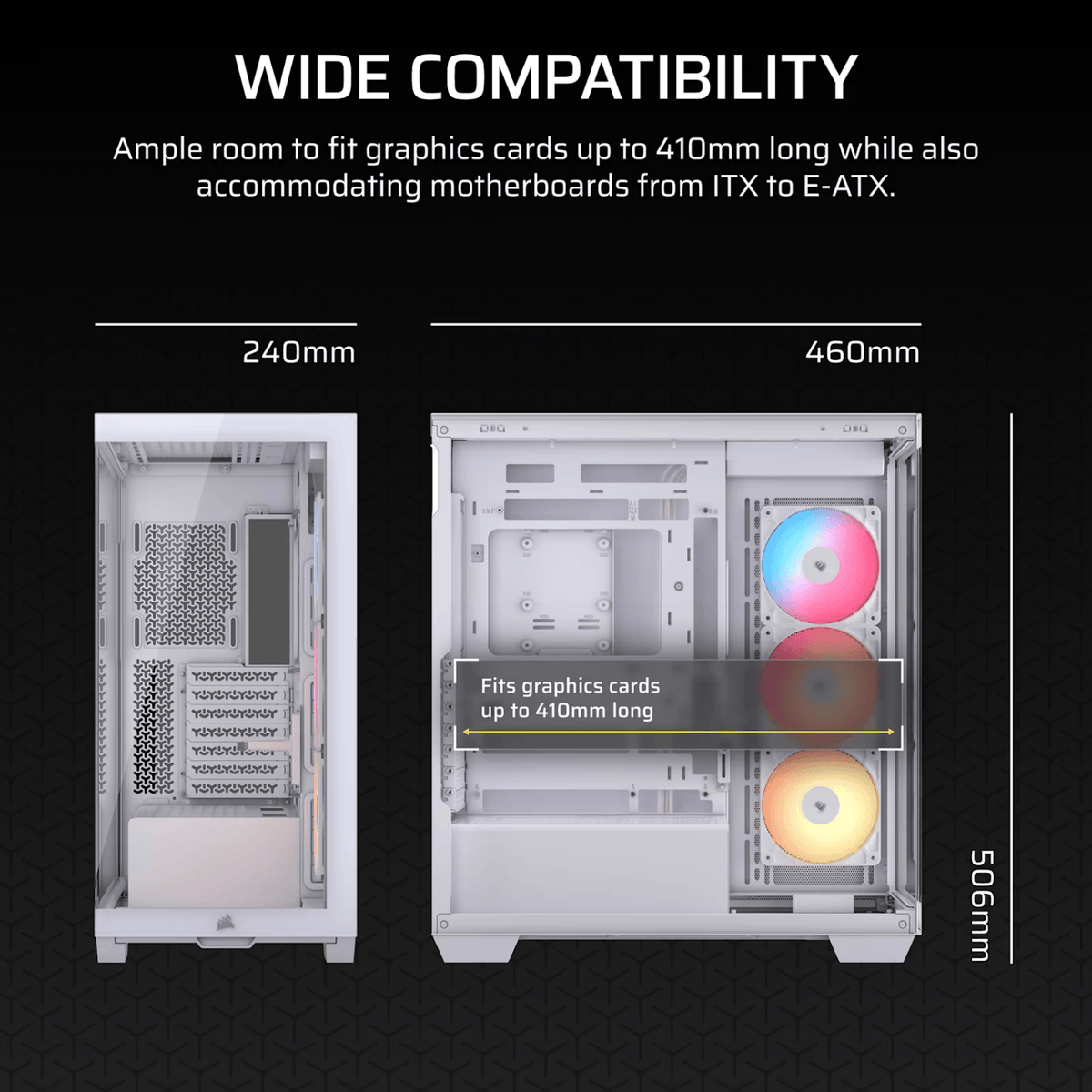 Corsair 3500X RS-R ARGB Mid-Tower PC Case – White
