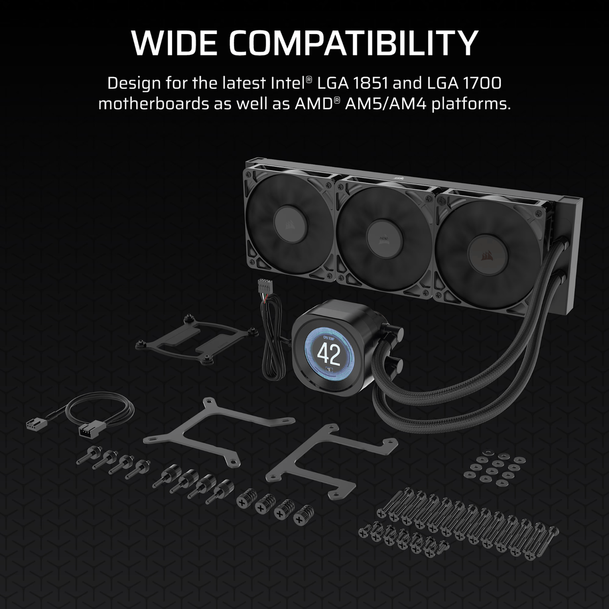 Corsair NAUTILUS 360 RS LCD Liquid CPU Cooler - Black