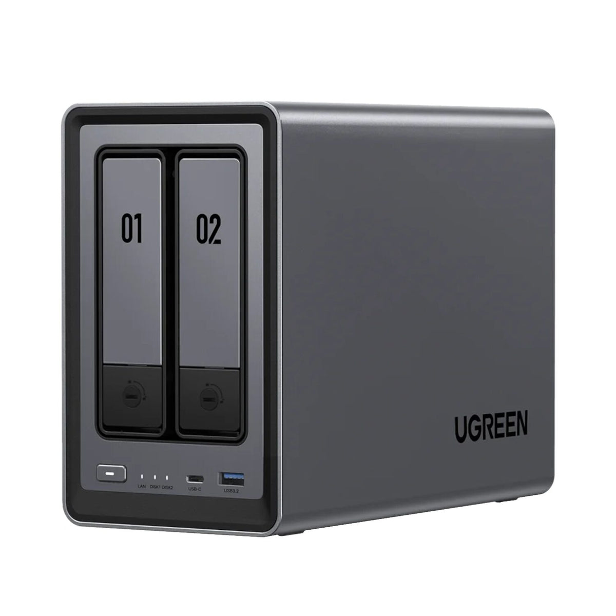 UGreen NASync DXP2800 2 Bay NAS with Seagate Ironwolf NAS 8TB SATA Hard Drive Bundle (2x 4TB)
