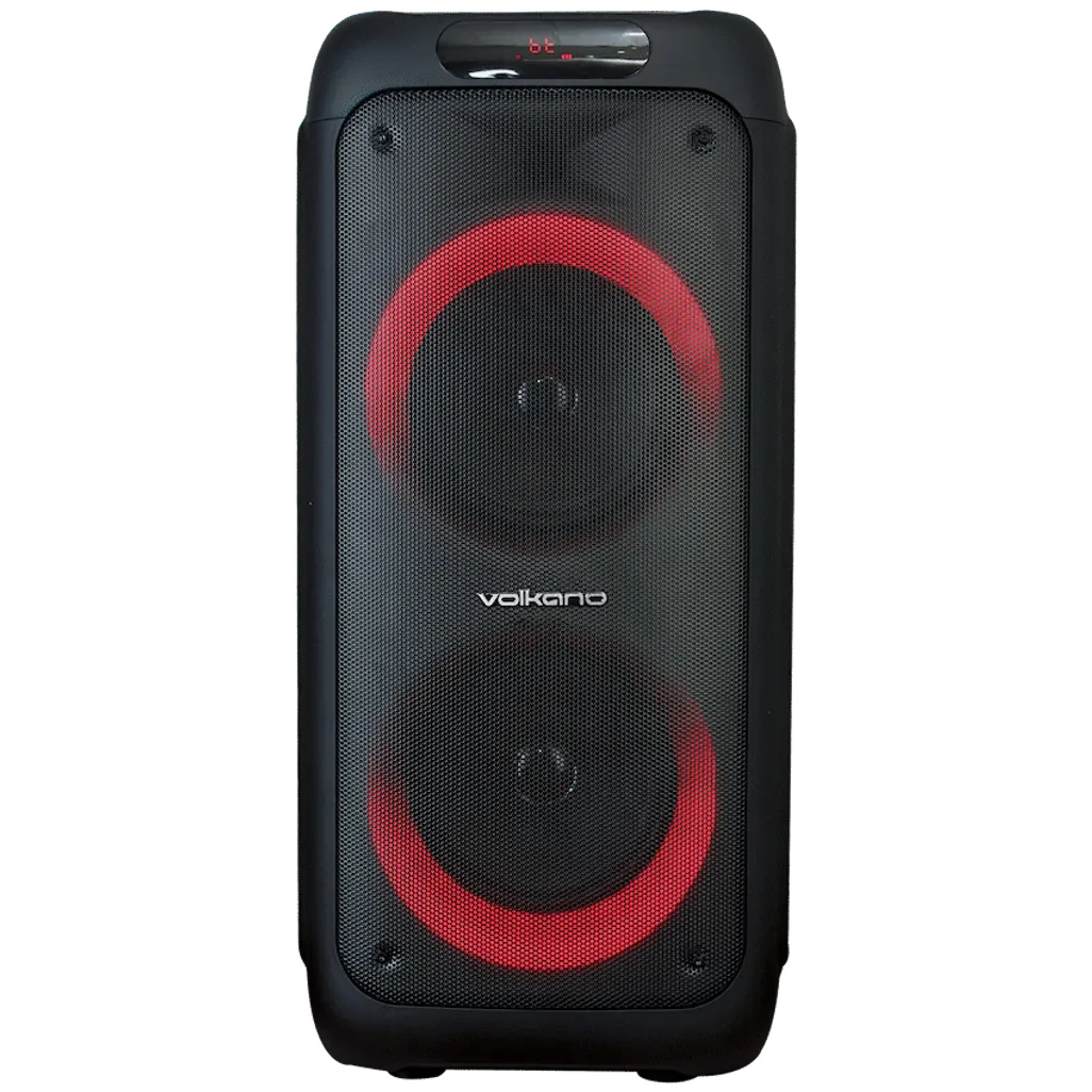 Volkano Helios Series Dual 8 inch Party Speaker with Microphone & Light Effects