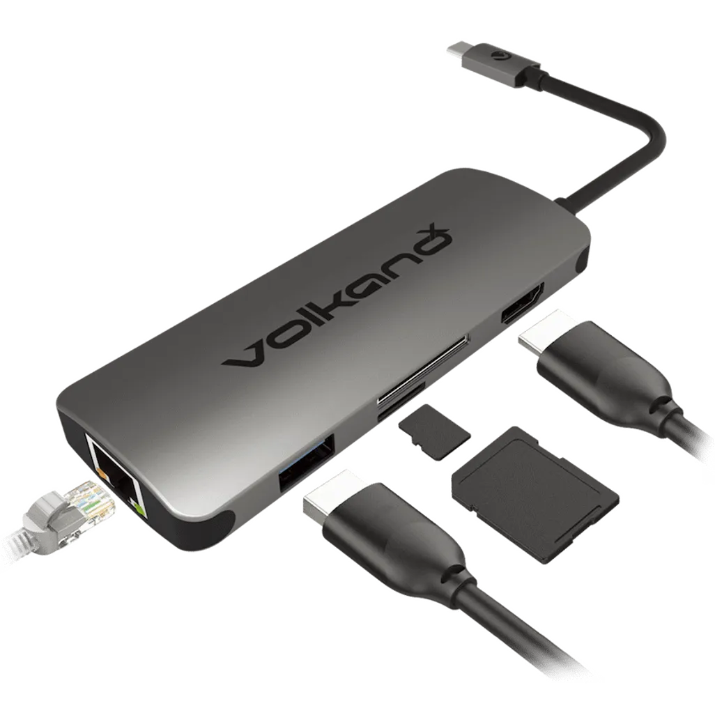 VolkanoX Core Dock series USB Type C Dock - HDMI + USB 3.0 + LAN + Card Reader + PD