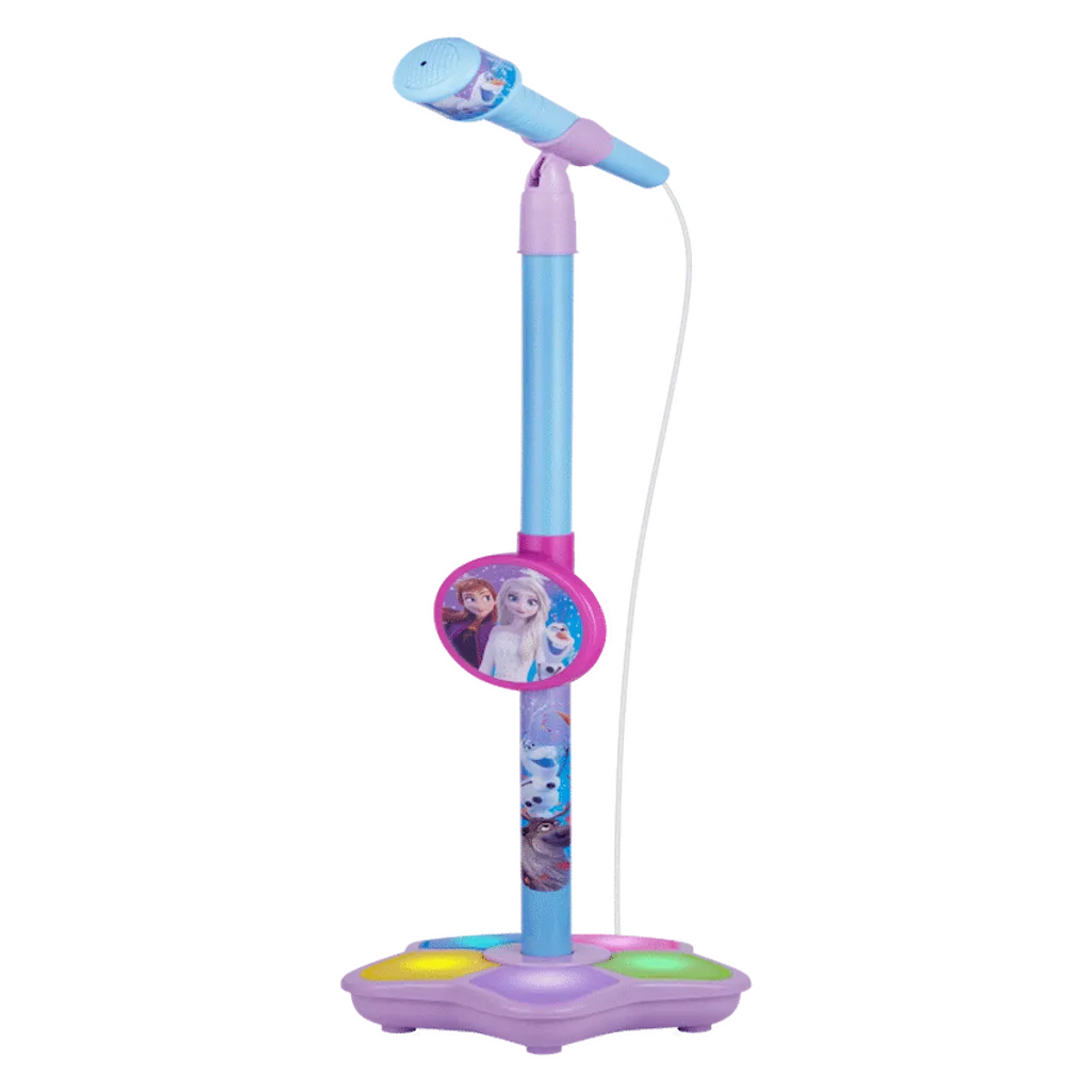 Disney Frozen Auxiliary Star Karaoke Microphone Stand with Colourful Lights