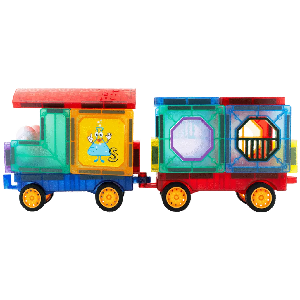 43 Magnetic Tiles with Windows and Car Parts