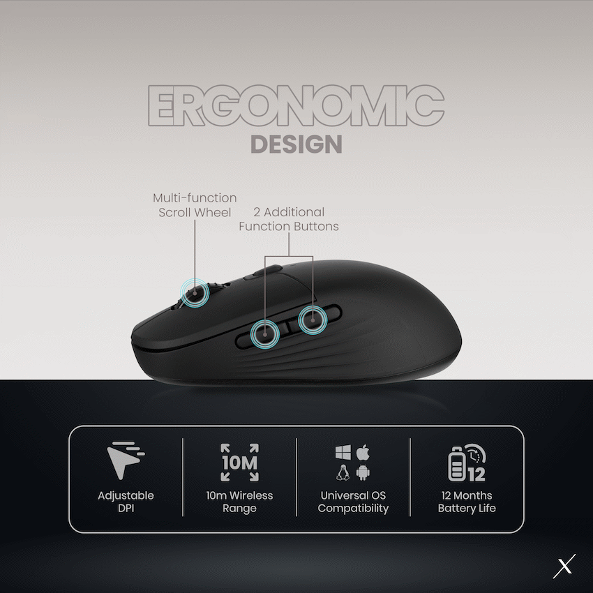 VolkanoX Inferna Bluetooth Wireless Mouse - Graphite