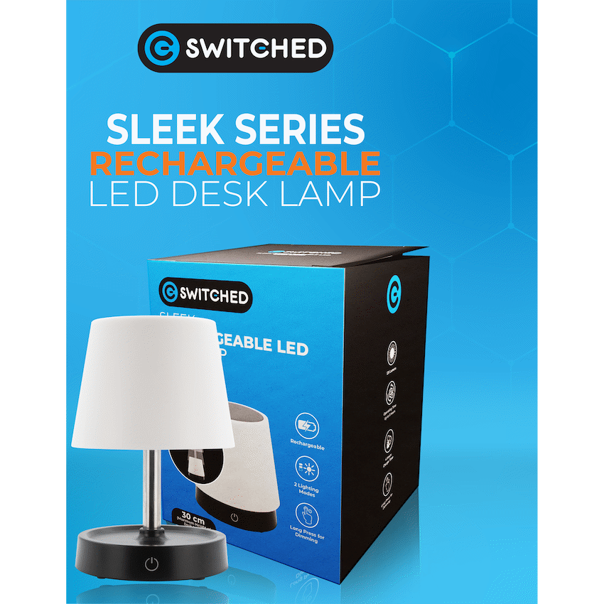 Switched Sleek Series Rechargeable LED Desk Lamp