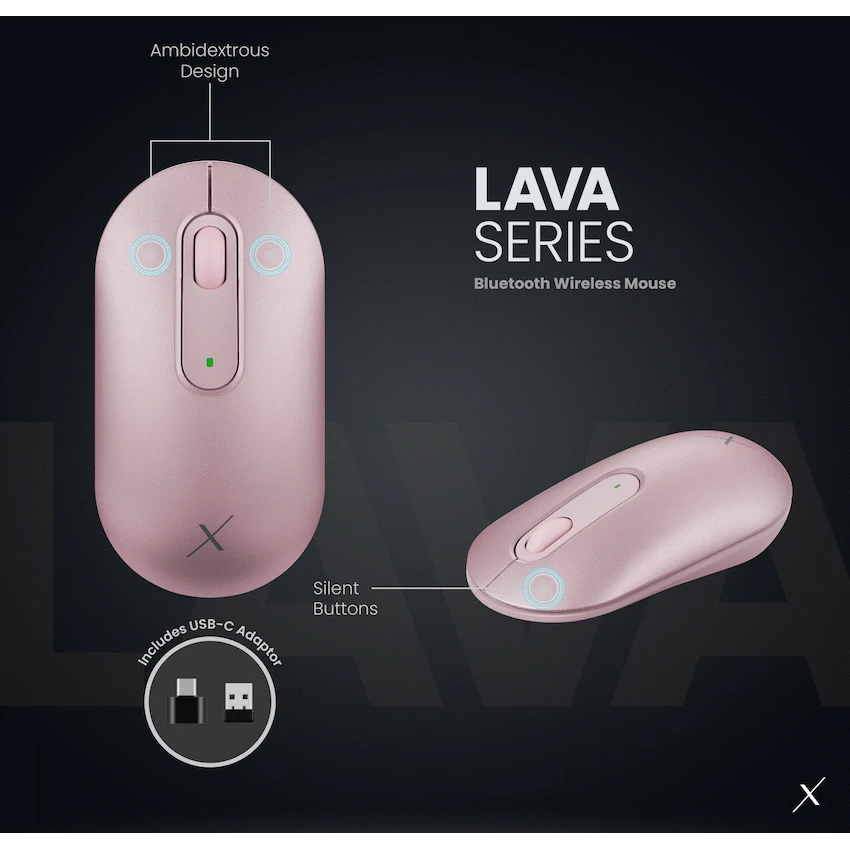 VolkanoX Lava Bluetooth Wireless Mouse - Rose