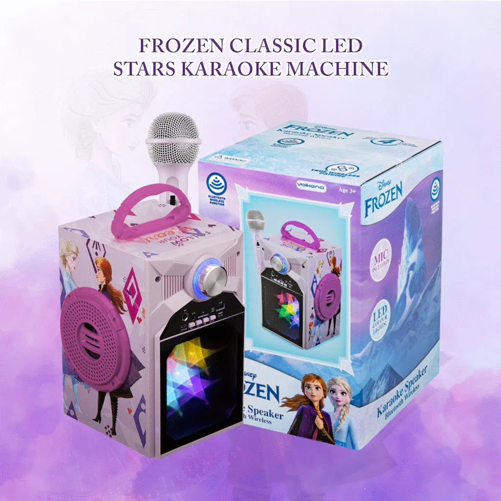 Disney Frozen Classic LED Stars Karaoke Machine with Microphone