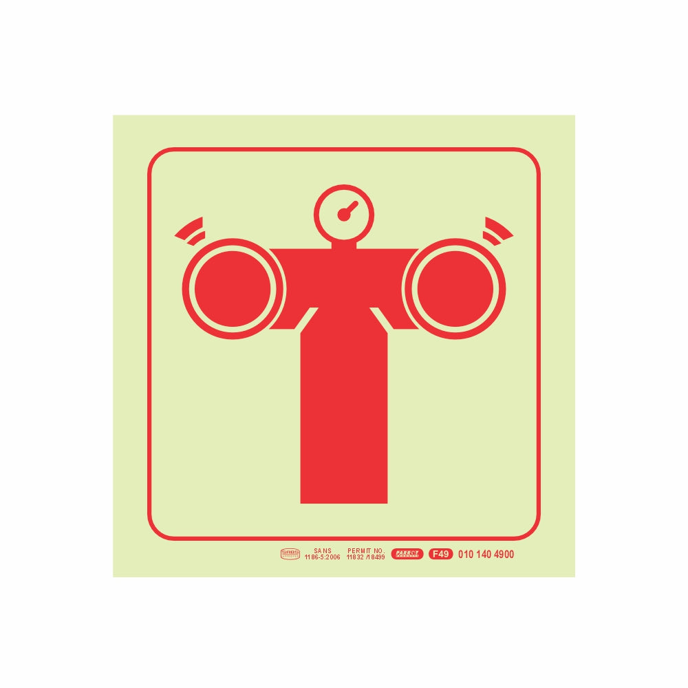 photoluminescent 190mm Safety Sign F49 Fire Pump Connection