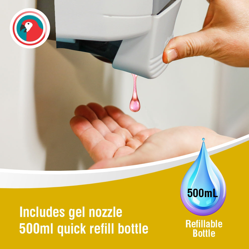 Janitorial Wall Mounted Soap Dispenser (Manual - 500ml - White/Grey - Gel Pump)