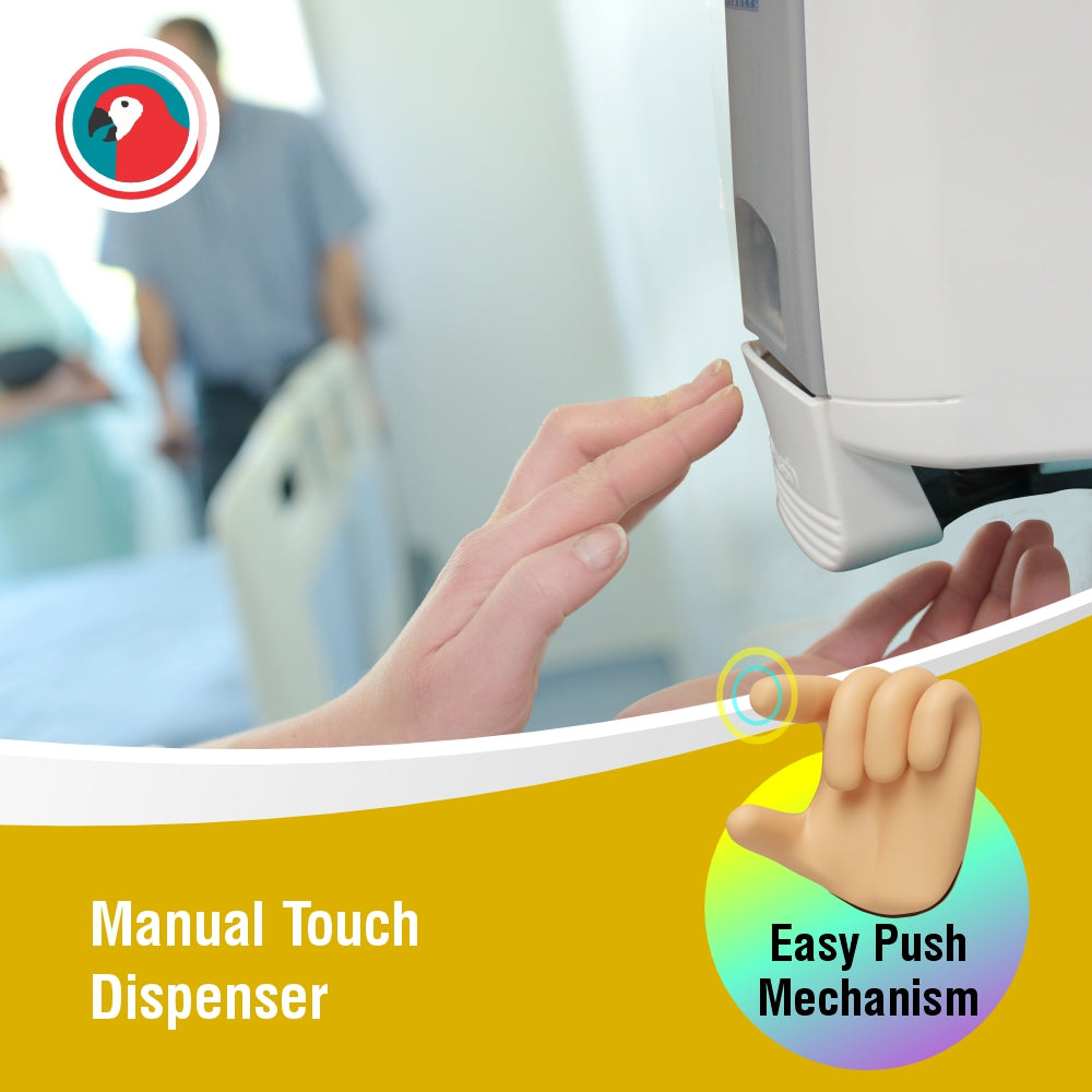 Janitorial Wall Mounted Soap Dispenser (Manual - 500ml - White/Grey - Spray Pump)