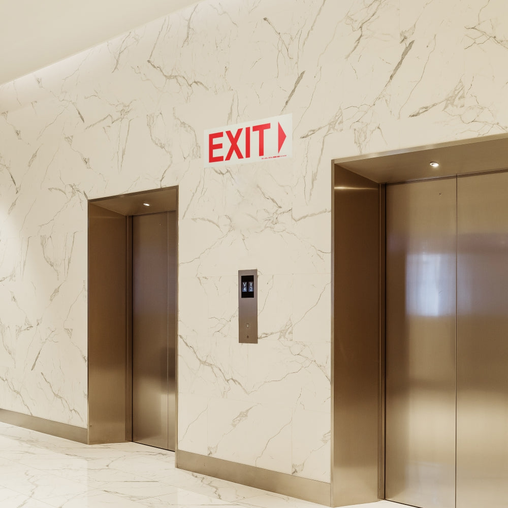 Photoluminescent 190MM Safety Sign - E4 Arrow Left Exit
