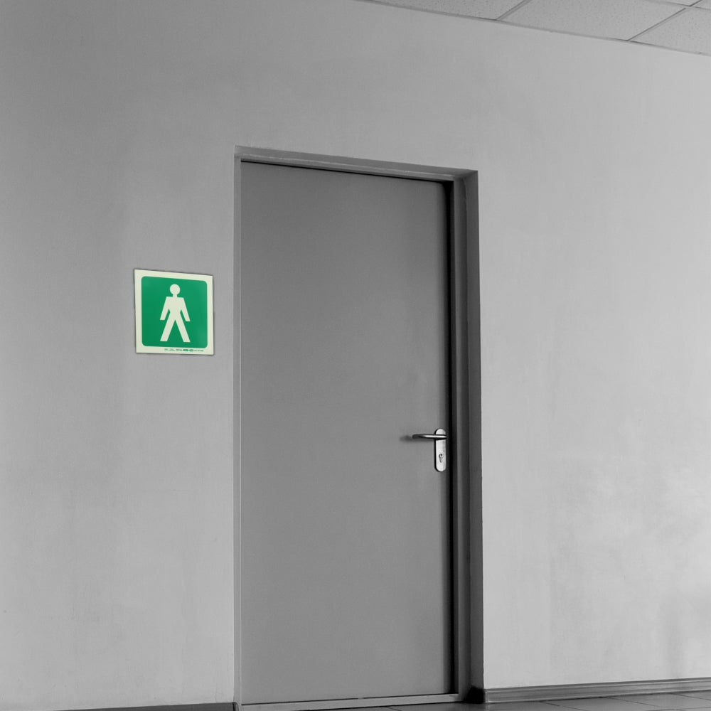 Photoluminescent 190MM Safety Sign - E26-Male Symbol