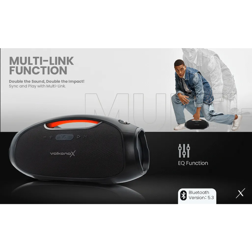 VolkanoX VXS400 Portable Bluetooth Speaker - Black