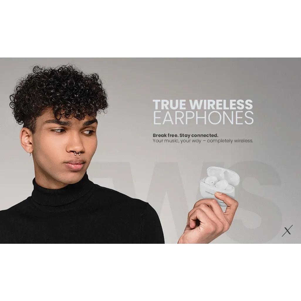 VolkanoX VXT200S Hybrid ANC TWS Earphones - White