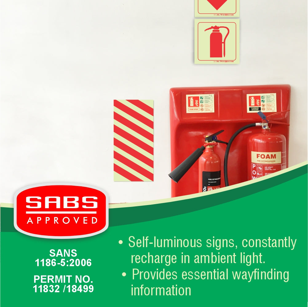 Photoluminescent 190mm Safety Sign F24 Chevrons