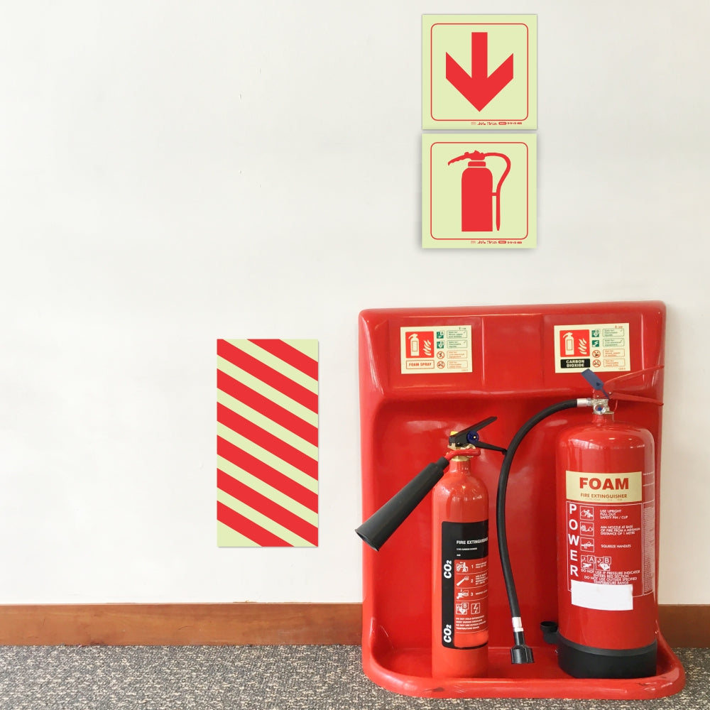 Photoluminescent 190mm Safety Sign F24 Chevrons
