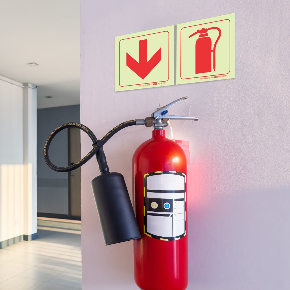 Photoluminescent 190mm Safety Sign F28 Fire Extinguisher