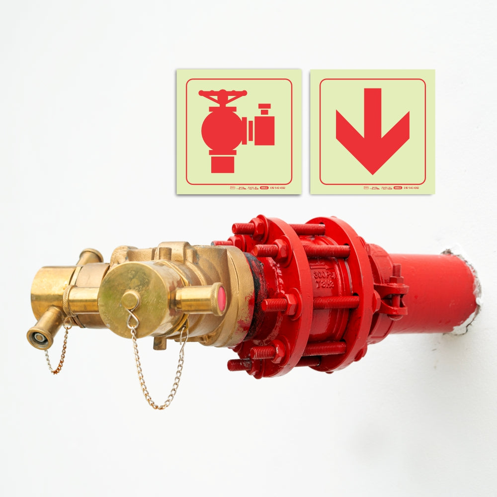 Photoluminescent 190mm Safety Sign F30 Fire Hydrant